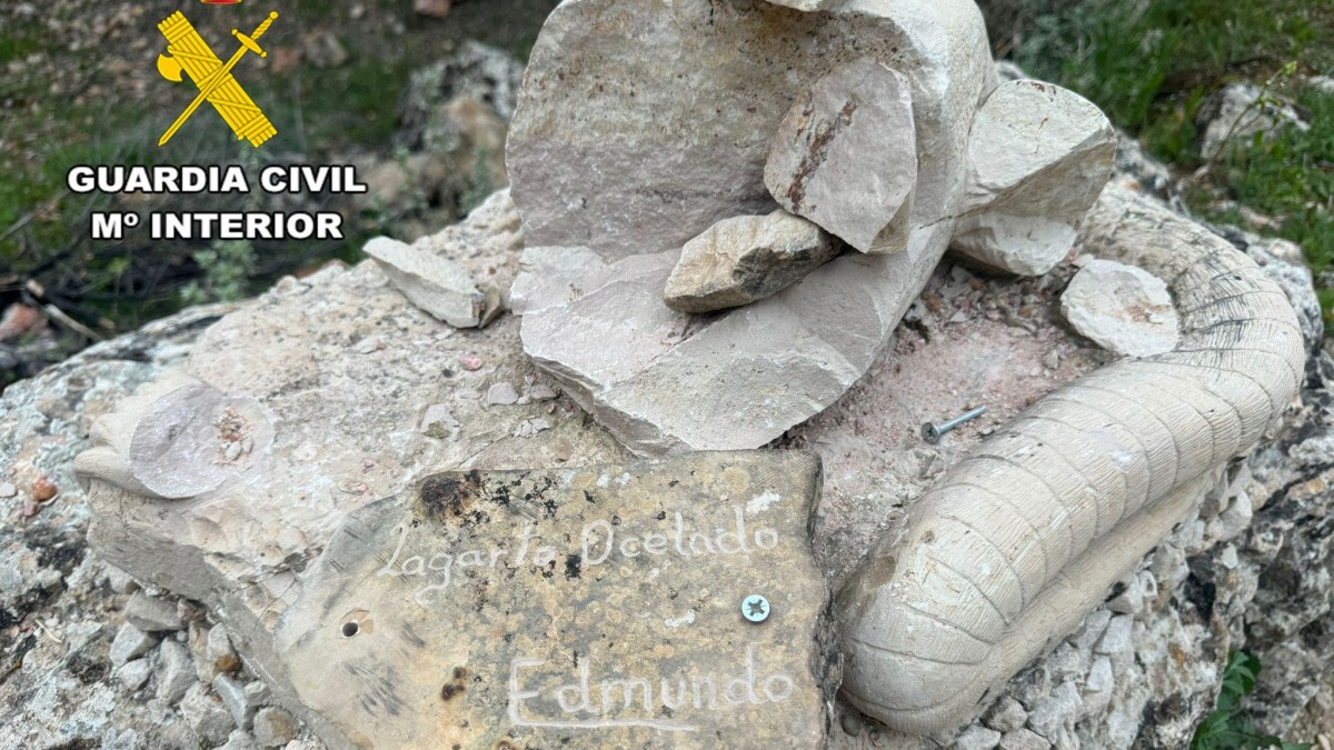 Destrozos realizados en las Esculturas de Bogarra. GUARDIA CIVIL 19/6/2024