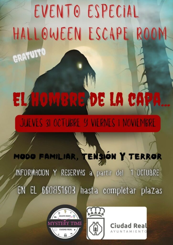 Evento de Halloween 'El Hombre de la Capa' REMITIDA / HANDOUT por AY CIUDAD REAL Fotografía remitida a medios de comunicación exclusivamente para ilustrar la noticia a la que hace referencia la imagen, y citando la procedencia de la imagen en la firma 01/10/2024